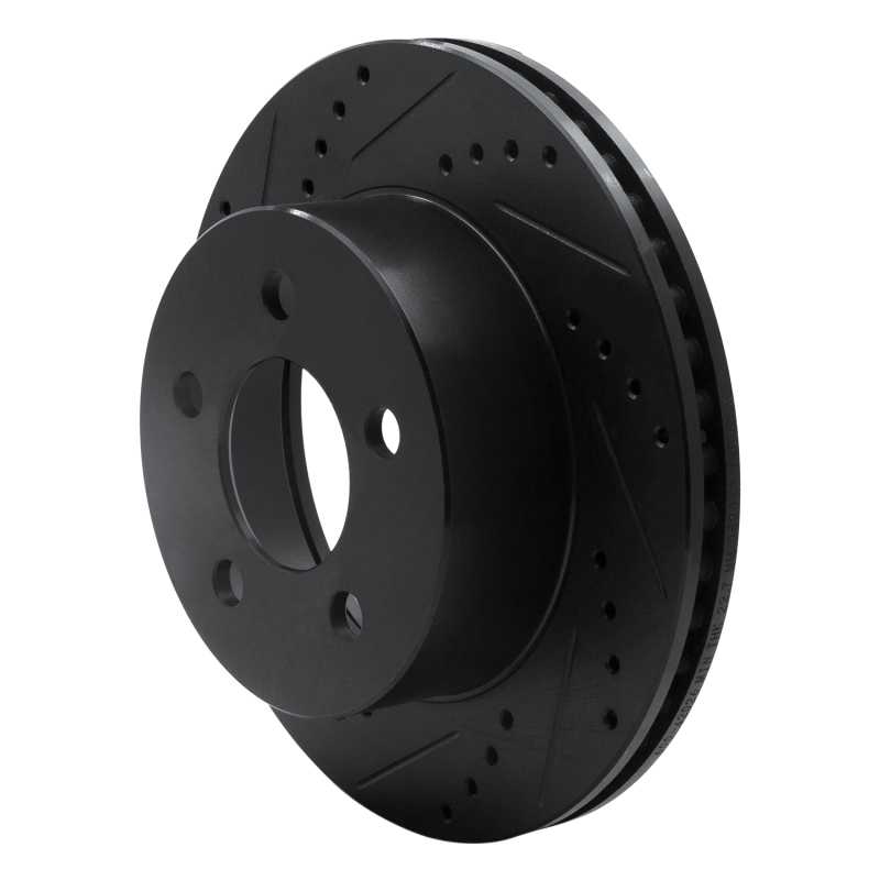 Jeep Cherokee Brake Rotor (1) - Front Left - R1 Concepts - Drilled & Slotted - Black - `99-`06